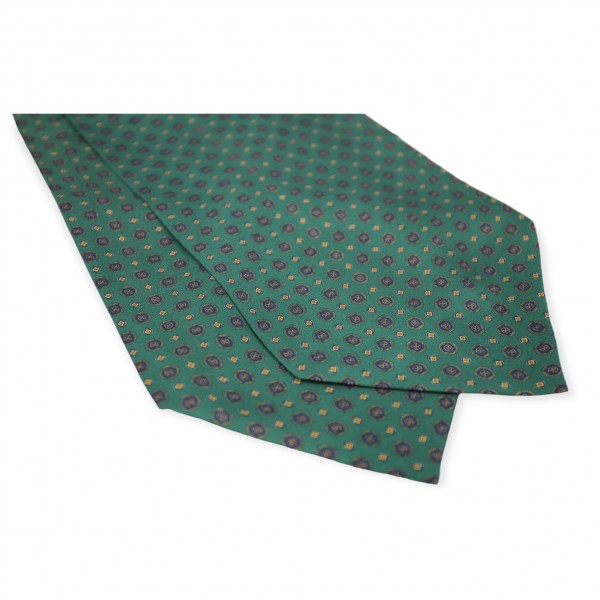 Μεταξωτό Ascot πράσινο/μπλε σχέδιο Φουλάρια/Ascot