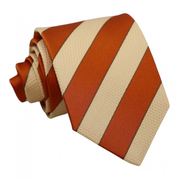 Μεταξωτή Γραβάτα Erika Beige/Orange με Ρίγες 8εκ. Γραβάτες Μεταξωτή Γραβάτα Erika Beige/Orange με Ρίγες 8εκ. Γραβάτες