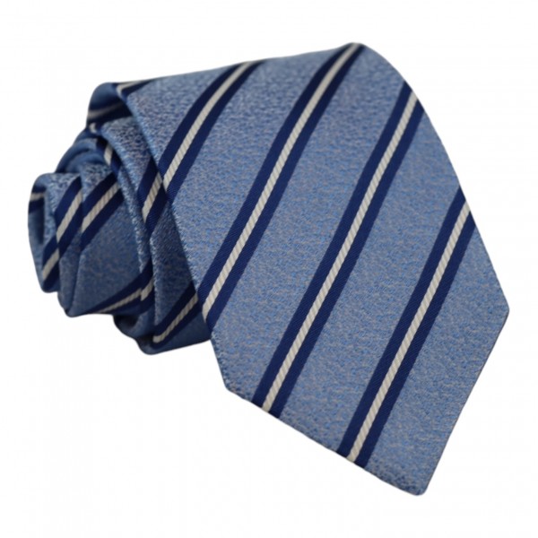 Μεταξωτή Γραβάτα Erika Sky Blue/Navy με Ρίγες 8εκ. Γραβάτες Μεταξωτή Γραβάτα Erika Sky Blue/Navy με Ρίγες 8εκ. Γραβάτες