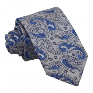 Γραβάτα Grey/Blue Λαχούρι 7.5 εκ.