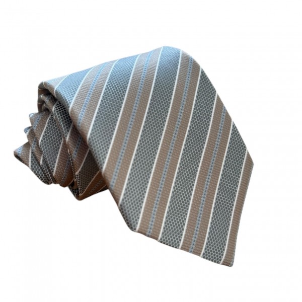 Γραβάτα Righe Grey/Beige 6/8 εκ. Γραβάτες Γραβάτα Righe Grey/Beige 6/8 εκ. Γραβάτες